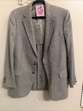 Roland Cartier Gray Herringbone Sport Coat Blazer